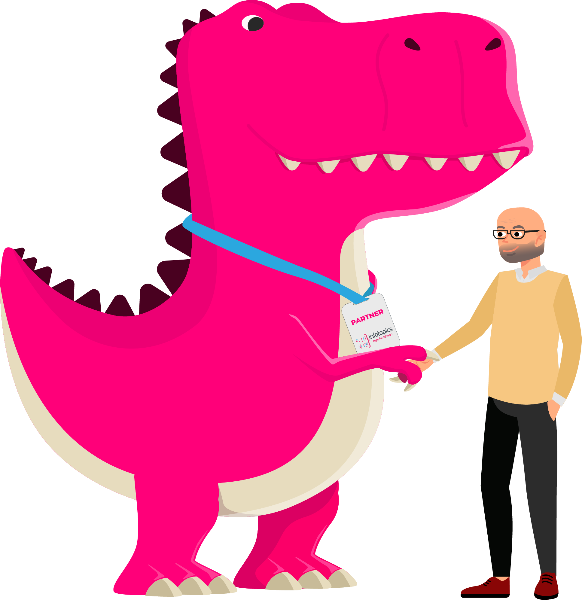 Trulyp partner Siebe with a T-Rex